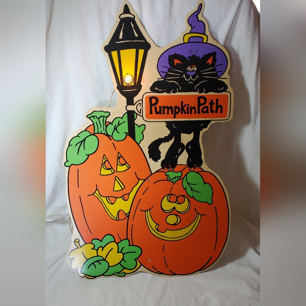 Pumpkin Patch Lighted Yard Art Yard Decoration Sign Garden Stake